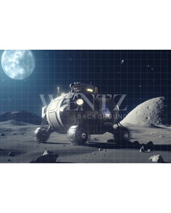 Fabric Photography Background Robot on the Moon / Backdrop 3271