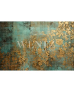 Fabric Photography Background Blue and Gold Texture / Backdrop 3285