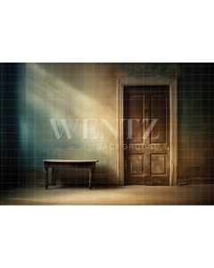 Fabric Photography Background Set with Rustic Door / Backdrop 3289