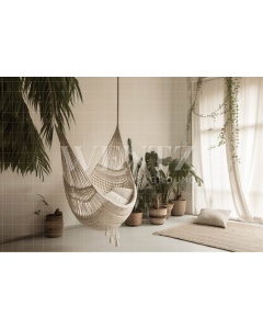 Fabric Photography Background Room with Hammock / Backdrop 3429