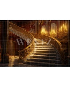 Fabric Photography Background Gold Staircase / Backdrop 3542