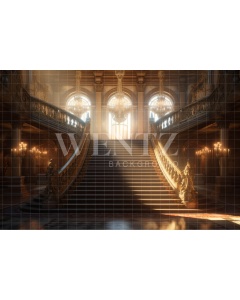 Fabric Photography Background Gold Staircase / Backdrop 3543