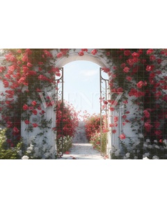 Fabric Photography Background Vertical Floral Gate / Backdrop 3626