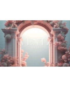 Fabric Photography Background Vertical Floral Arch / Backdrop 3628