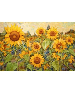 Fabric Photography Background Sunflowers / Backdrop 3656