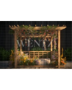 Fabric Photography Background Floral Pergola / Backdrop 3669