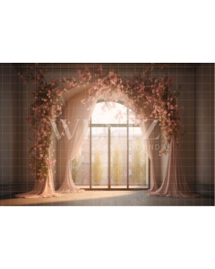 Fabric Photography Background Floral Window / Backdrop 3670