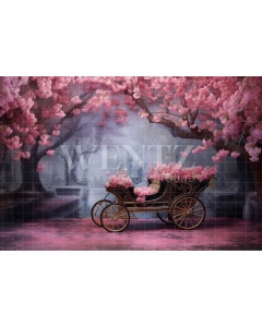 Fabric Photography Background Floral Carriage / Backdrop 3673