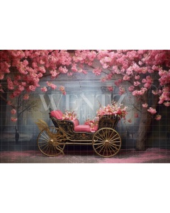 Fabric Photography Background Floral Carriage / Backdrop 3674