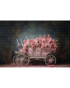 Fabric Photography Background Floral Carriage / Backdrop 3675