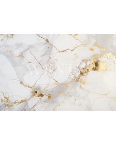 Fabric Photography Background White Marble with Gold / Backdrop 3685