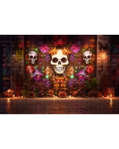 Fabric Photography Background Halloween Graffiti / Backdrop 3712