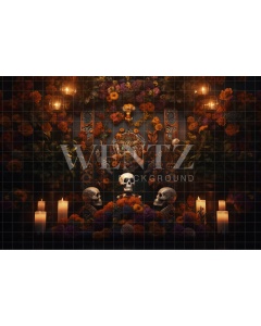 Fabric Photography Background Day of the Dead Set / Backdrop 3713