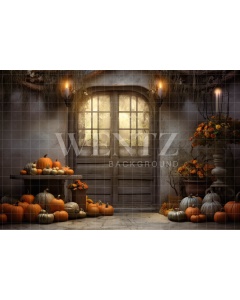 Fabric Photography Background Halloween Rustic Door / Backdrop 3724