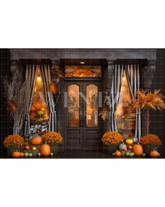 Fabric Photography Background Halloween Facade / Backdrop 3727