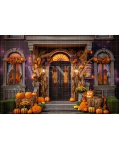 Fabric Photography Background Halloween Facade / Backdrop 3728