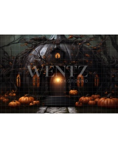 Fabric Photography Background Pumpkin House / Backdrop 3745