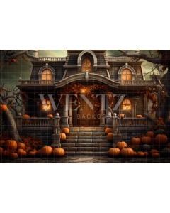 Fabric Photography Background Haunted House / Backdrop 3756