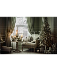 Fabric Photography Background Vintage Christmas Set / Backdrop 3827