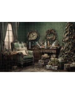 Fabric Photography Background Vintage Christmas Set / Backdrop 3828