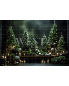 Fabric Photography Background Christmas Trees / Backdrop 3866