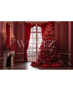 Fabric Photography Background Christmas Set with Fireplace / Backdrop 3959