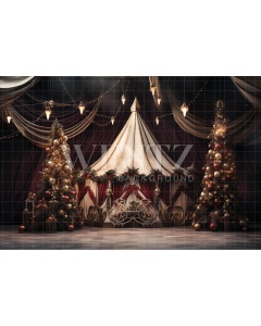 Fabric Photography Background Christmas Circus / Backdrop 4074