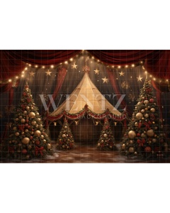 Fabric Photography Background Christmas Circus / Backdrop 4076