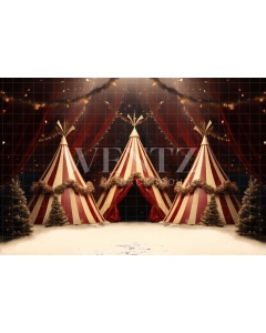 Fabric Photography Background Christmas Circus / Backdrop 4094