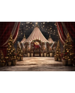 Fabric Photography Background Christmas Circus / Backdrop 4095