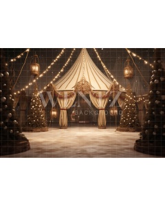 Fabric Photography Background Christmas Circus / Backdrop 4109