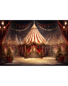 Fabric Photography Background Christmas Circus / Backdrop 4110