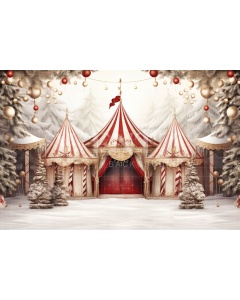 Fabric Photography Background Christmas Circus / Backdrop 4145