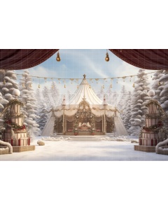 Fabric Photography Background Christmas Circus / Backdrop 4146