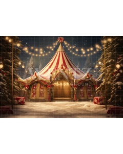 Fabric Photography Background Christmas Circus / Backdrop 4164