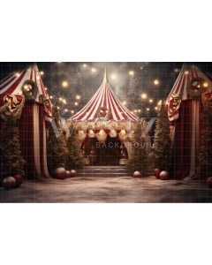 Fabric Photography Background Christmas Circus / Backdrop 4165