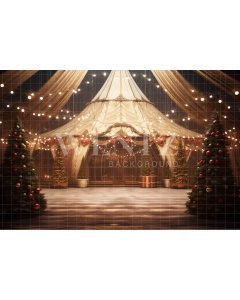 Fabric Photography Background Christmas Circus / Backdrop 4166