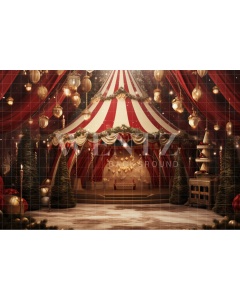 Fabric Photography Background Christmas Circus / Backdrop 4167