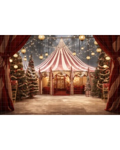 Fabric Photography Background Christmas Circus / Backdrop 4176