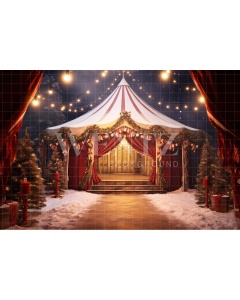 Fabric Photography Background Christmas Circus / Backdrop 4177