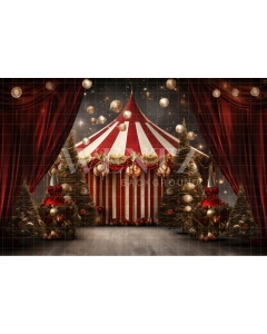 Fabric Photography Background Christmas Circus / Backdrop 4179