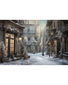 Fabric Photography Background Christmas Village / Backdrop 4195