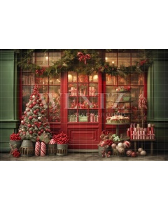 Fabric Photography Background Christmas Store / Backdrop 4196