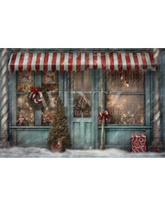 Fabric Photography Background Christmas Store / Backdrop 4198