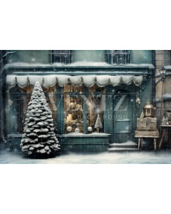 Fabric Photography Background Christmas Store / Backdrop 4208