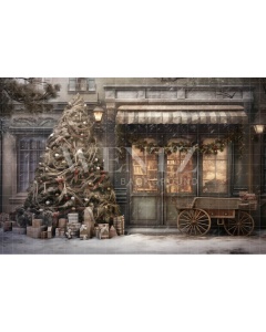 Fabric Photography Background Christmas Store / Backdrop 4211