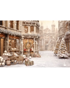 Fabric Photography Background Christmas Village / Backdrop 4236