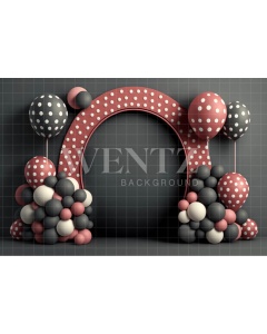 Fabric Photography Background Polka Dot Balloons / Backdrop 4250