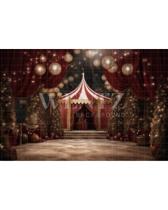 Fabric Photography Background Christmas Circus / Backdrop 4257