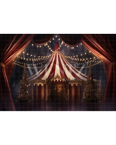 Fabric Photography Background Christmas Circus / Backdrop 4258